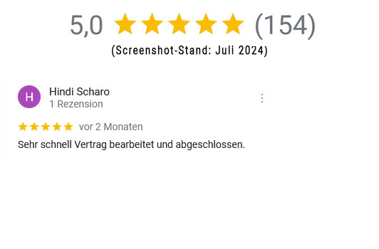Google Rezension - Stand Juli 2024 - Energievermittler24.de